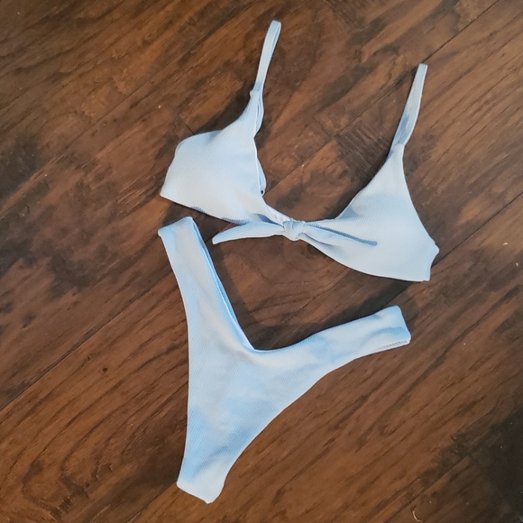 Zaful Swimsuit Light Blue - Picture 3 of 4